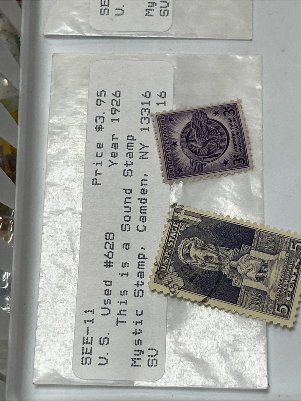 Vintage U.S. Postage Stamp Set - Purple & Beige (Unbranded)